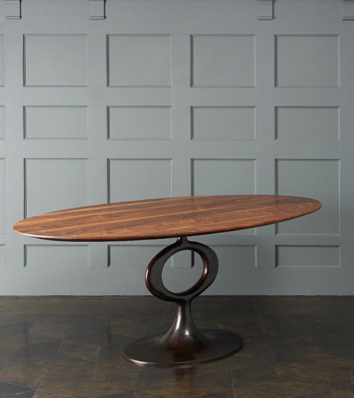 OP ELLIPSE TABLE WITH WOOD TOP